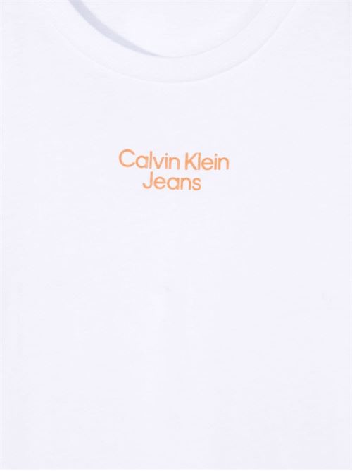 T-shirt bambino basic con stampa logo piccola al centro Calvin Klein Kids | IB0IB01218YAF